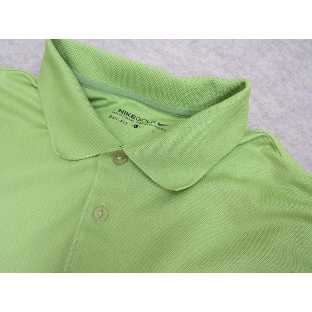 Nike Golf Mens Dri-FIT Polo Shirt Lime Green Short Sleeve 128898-375 Size L